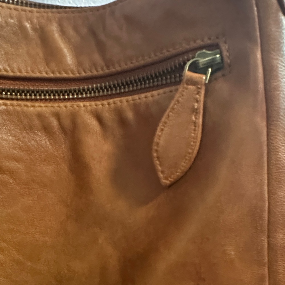 Scully Tan Leather Crossbody Bag with Diamond Accents - Picture 15 of 16